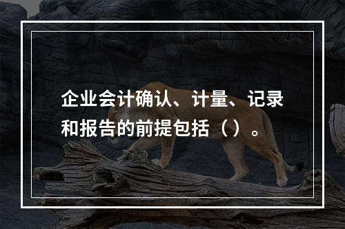 企业会计确认、计量、记录和报告的前提包括（ ）。