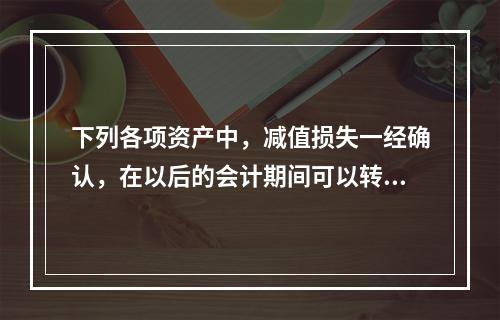 下列各项资产中，减值损失一经确认，在以后的会计期间可以转回的