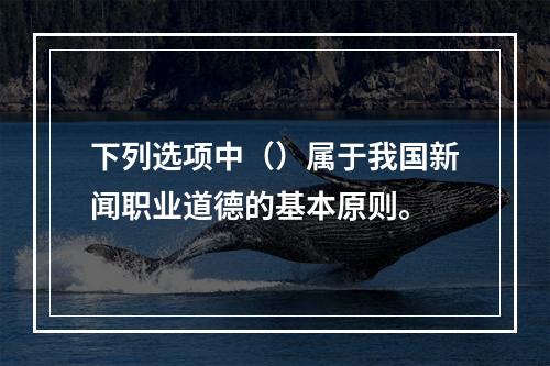 下列选项中（）属于我国新闻职业道德的基本原则。