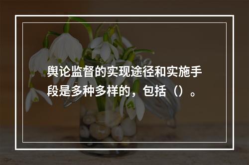 舆论监督的实现途径和实施手段是多种多样的，包括（）。