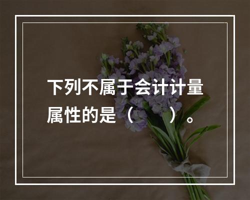 下列不属于会计计量属性的是（　　）。