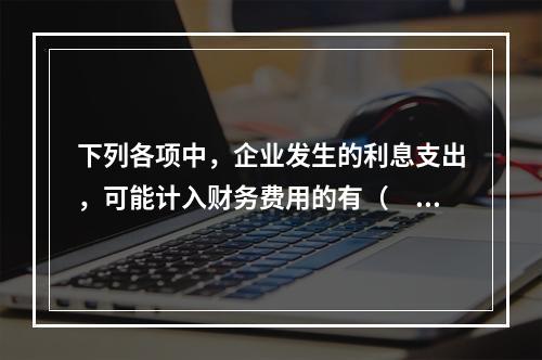 下列各项中，企业发生的利息支出，可能计入财务费用的有（　）。