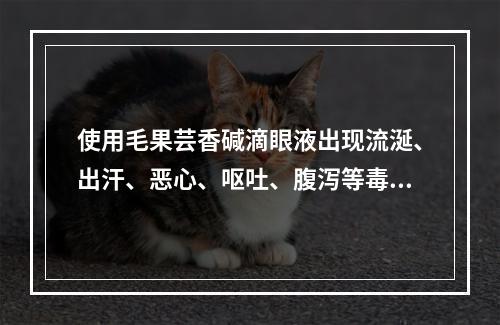 使用毛果芸香碱滴眼液出现流涎、出汗、恶心、呕吐、腹泻等毒性反