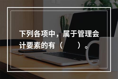 下列各项中，属于管理会计要素的有（　　）。