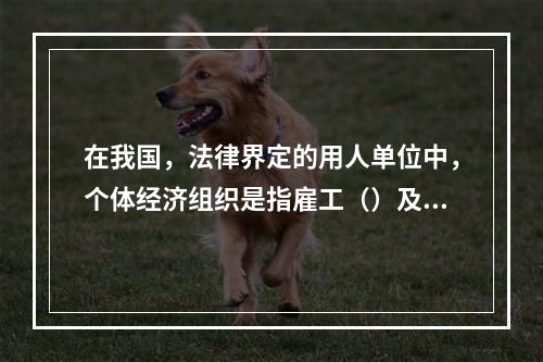 在我国，法律界定的用人单位中，个体经济组织是指雇工（）及以下