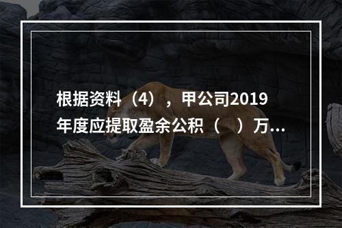 根据资料（4），甲公司2019年度应提取盈余公积（　）万元。