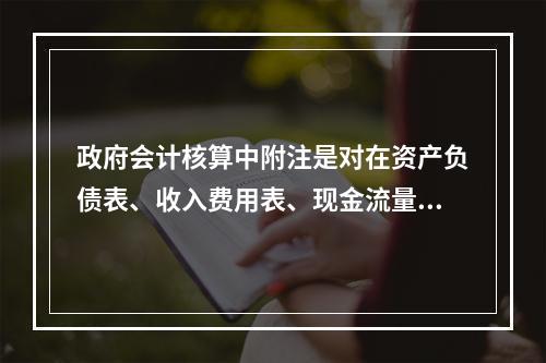 政府会计核算中附注是对在资产负债表、收入费用表、现金流量表等