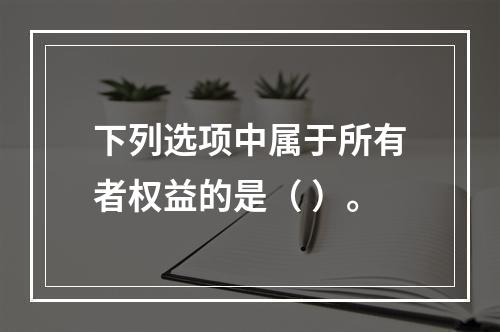 下列选项中属于所有者权益的是（ ）。