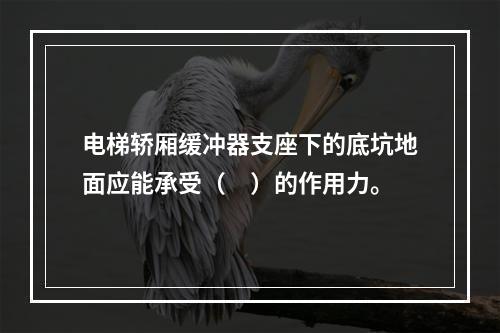 电梯轿厢缓冲器支座下的底坑地面应能承受（　）的作用力。