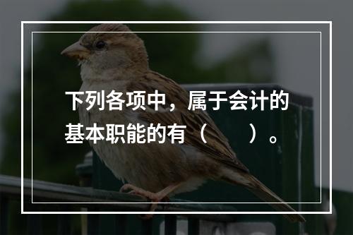 下列各项中，属于会计的基本职能的有（　　）。