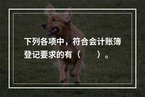 下列各项中，符合会计账簿登记要求的有（　　）。