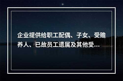 企业提供给职工配偶、子女、受赡养人、已故员工遗属及其他受益人