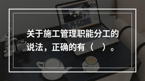 关于施工管理职能分工的说法，正确的有（　）。