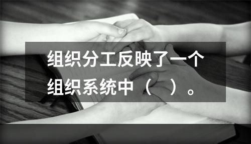 组织分工反映了一个组织系统中（　）。