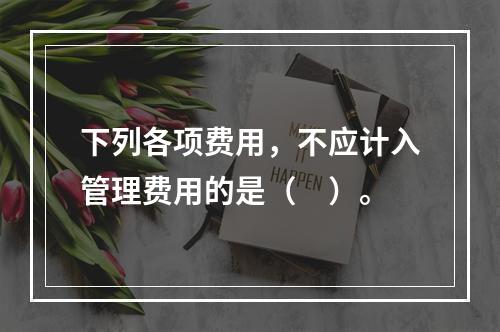 下列各项费用，不应计入管理费用的是（　）。