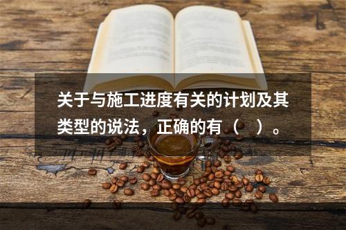 关于与施工进度有关的计划及其类型的说法，正确的有（　）。