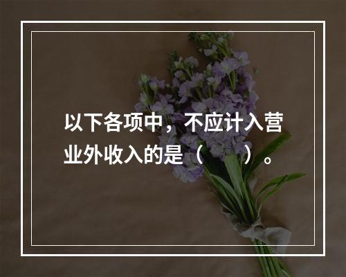 以下各项中，不应计入营业外收入的是（　　）。