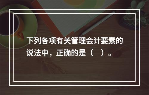 下列各项有关管理会计要素的说法中，正确的是（　）。