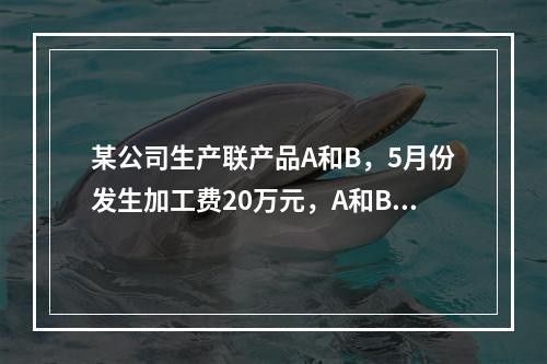 某公司生产联产品A和B，5月份发生加工费20万元，A和B在分