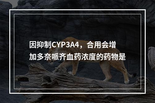 因抑制CYP3A4，合用会增加多奈哌齐血药浓度的药物是