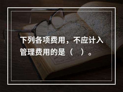 下列各项费用，不应计入管理费用的是（　）。