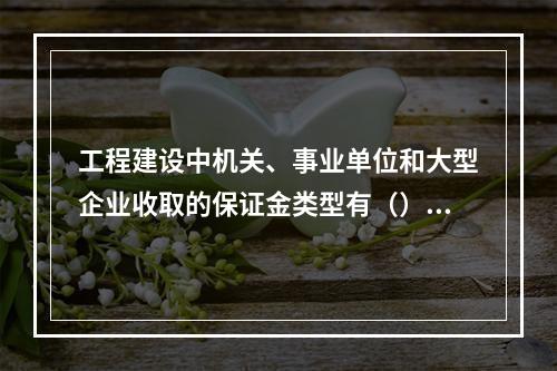 工程建设中机关、事业单位和大型企业收取的保证金类型有（）。