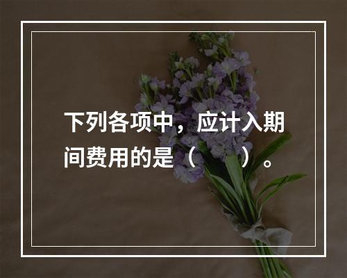 下列各项中，应计入期间费用的是（　　）。