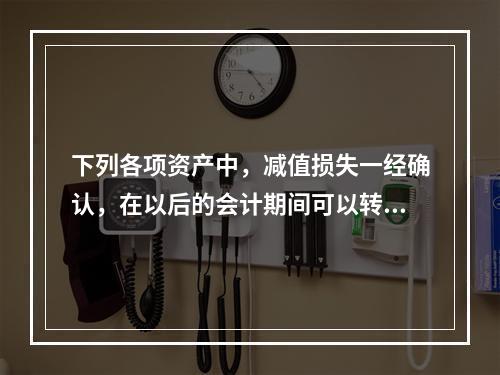 下列各项资产中，减值损失一经确认，在以后的会计期间可以转回的