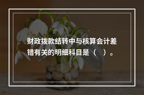 财政拨款结转中与核算会计差错有关的明细科目是（　）。