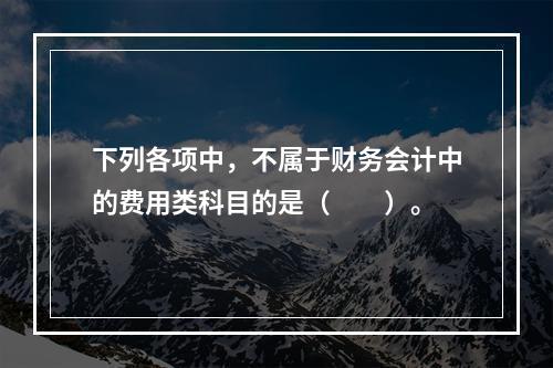 下列各项中，不属于财务会计中的费用类科目的是（　　）。