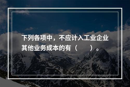 下列各项中，不应计入工业企业其他业务成本的有（　　）。