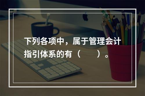 下列各项中，属于管理会计指引体系的有（　　）。