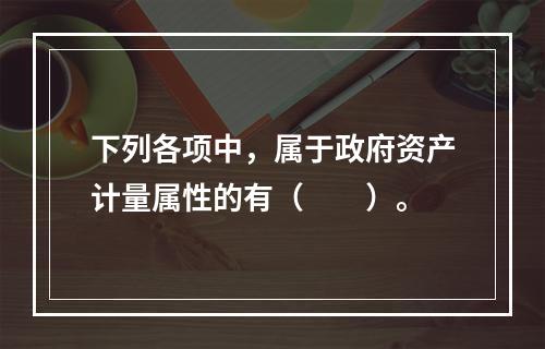 下列各项中，属于政府资产计量属性的有（　　）。