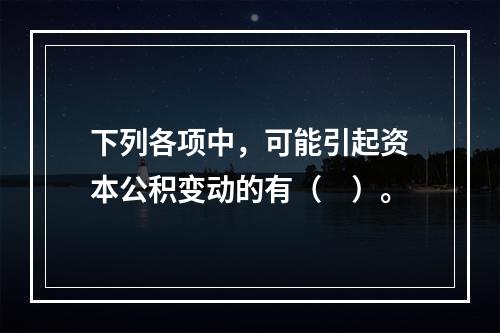 下列各项中，可能引起资本公积变动的有（　）。