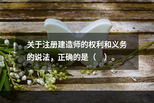 关于注册建造师的权利和义务的说法，正确的是（　）。