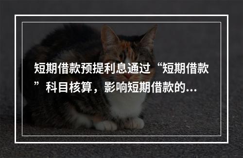 短期借款预提利息通过“短期借款”科目核算，影响短期借款的账面