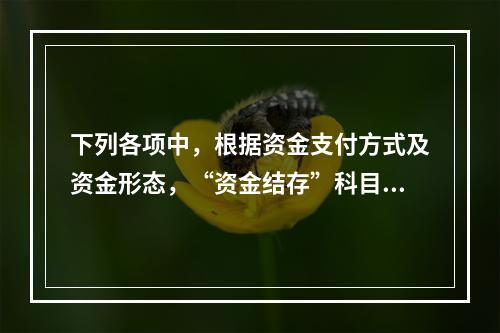 下列各项中，根据资金支付方式及资金形态，“资金结存”科目应设