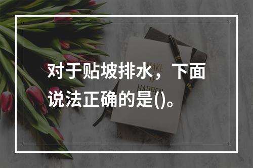 对于贴坡排水，下面说法正确的是()。