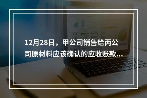 12月28日，甲公司销售给丙公司原材料应该确认的应收账款为（