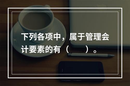 下列各项中，属于管理会计要素的有（　　）。