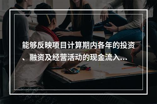 能够反映项目计算期内各年的投资、融资及经营活动的现金流入和流