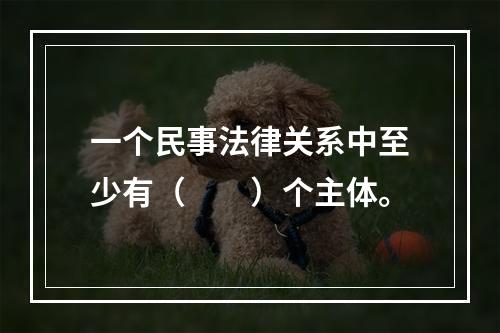 一个民事法律关系中至少有（　　）个主体。