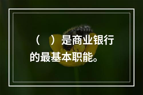 （　）是商业银行的最基本职能。