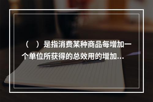 （　）是指消费某种商品每增加一个单位所获得的总效用的增加。