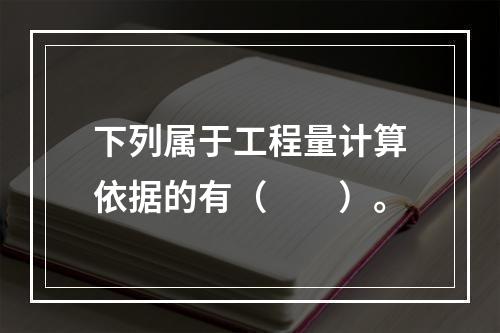 下列属于工程量计算依据的有（　　）。