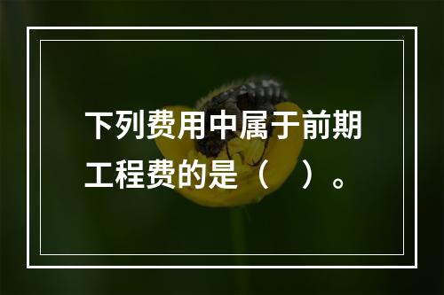 下列费用中属于前期工程费的是（　）。