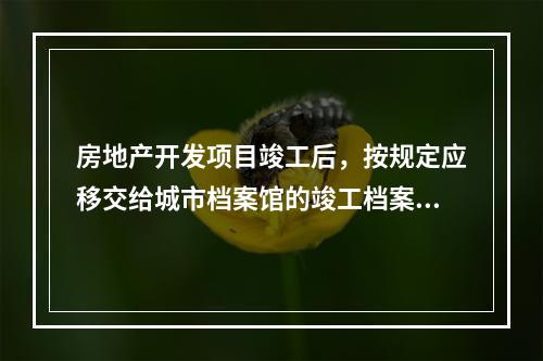 房地产开发项目竣工后，按规定应移交给城市档案馆的竣工档案应