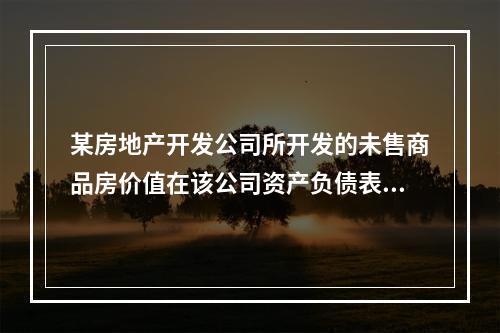 某房地产开发公司所开发的未售商品房价值在该公司资产负债表的