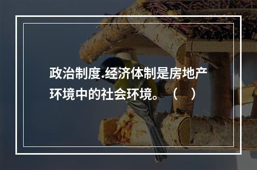 政治制度.经济体制是房地产环境中的社会环境。（　）