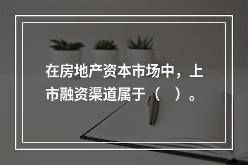 在房地产资本市场中，上市融资渠道属于（　）。